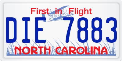NC license plate DIE7883