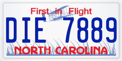 NC license plate DIE7889