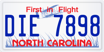 NC license plate DIE7898