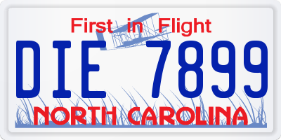 NC license plate DIE7899