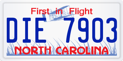 NC license plate DIE7903