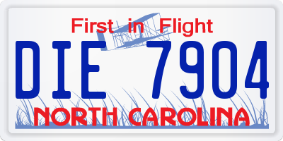 NC license plate DIE7904