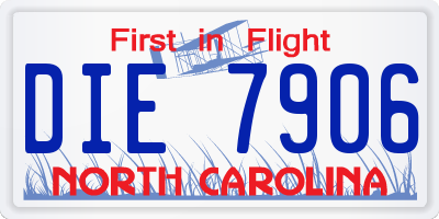 NC license plate DIE7906