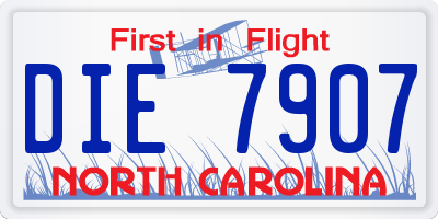 NC license plate DIE7907
