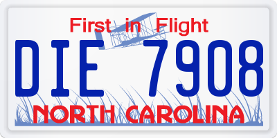 NC license plate DIE7908
