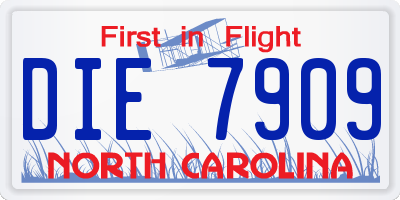 NC license plate DIE7909