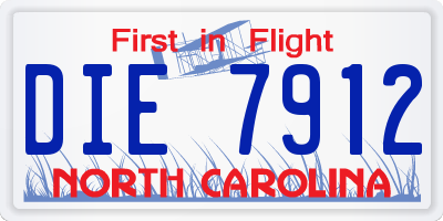NC license plate DIE7912