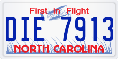 NC license plate DIE7913