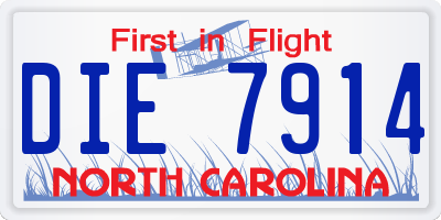 NC license plate DIE7914