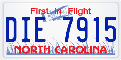 NC license plate DIE7915