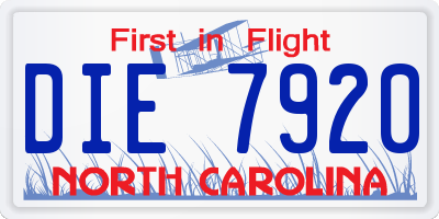 NC license plate DIE7920