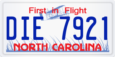 NC license plate DIE7921