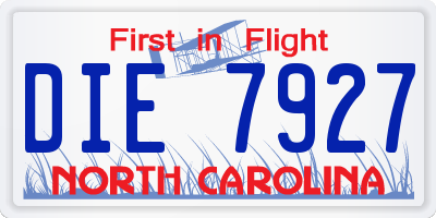 NC license plate DIE7927