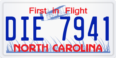 NC license plate DIE7941