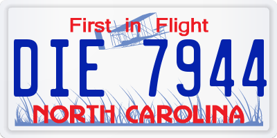 NC license plate DIE7944