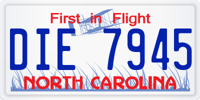 NC license plate DIE7945