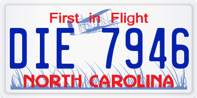 NC license plate DIE7946