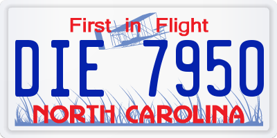 NC license plate DIE7950