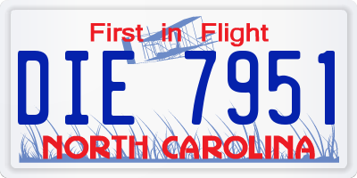 NC license plate DIE7951