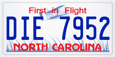 NC license plate DIE7952