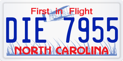 NC license plate DIE7955