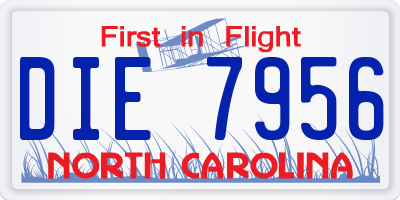 NC license plate DIE7956