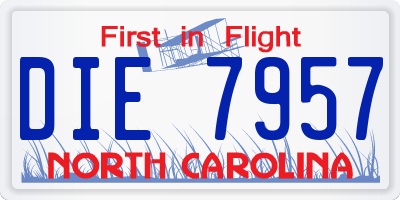 NC license plate DIE7957
