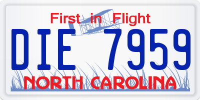 NC license plate DIE7959