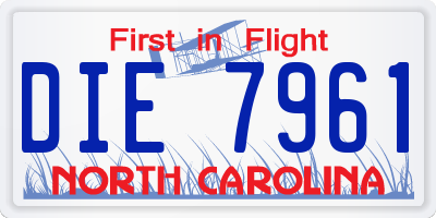 NC license plate DIE7961