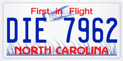 NC license plate DIE7962