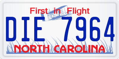NC license plate DIE7964