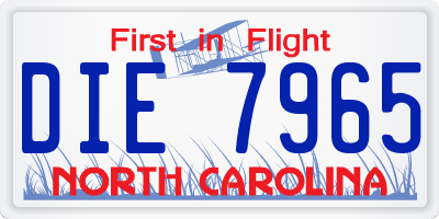 NC license plate DIE7965