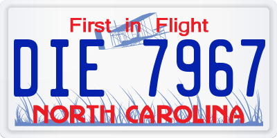 NC license plate DIE7967