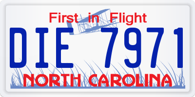 NC license plate DIE7971