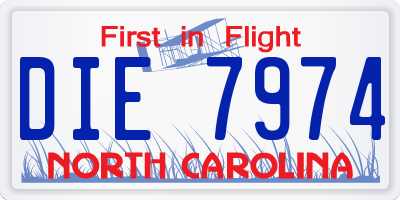 NC license plate DIE7974