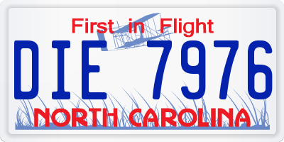 NC license plate DIE7976