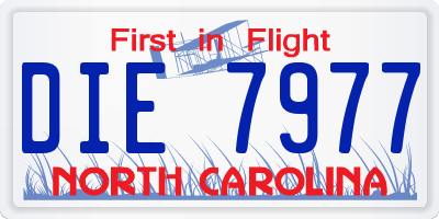 NC license plate DIE7977