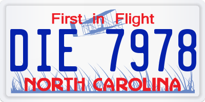 NC license plate DIE7978