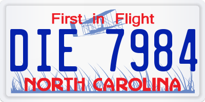 NC license plate DIE7984