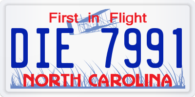 NC license plate DIE7991