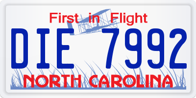 NC license plate DIE7992