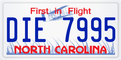NC license plate DIE7995