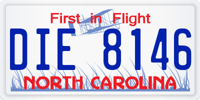 NC license plate DIE8146