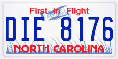 NC license plate DIE8176