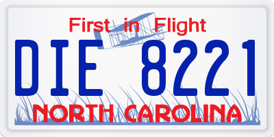 NC license plate DIE8221