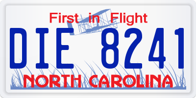 NC license plate DIE8241