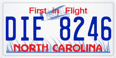 NC license plate DIE8246