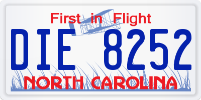 NC license plate DIE8252