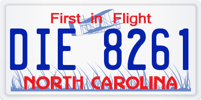 NC license plate DIE8261
