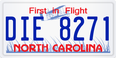 NC license plate DIE8271